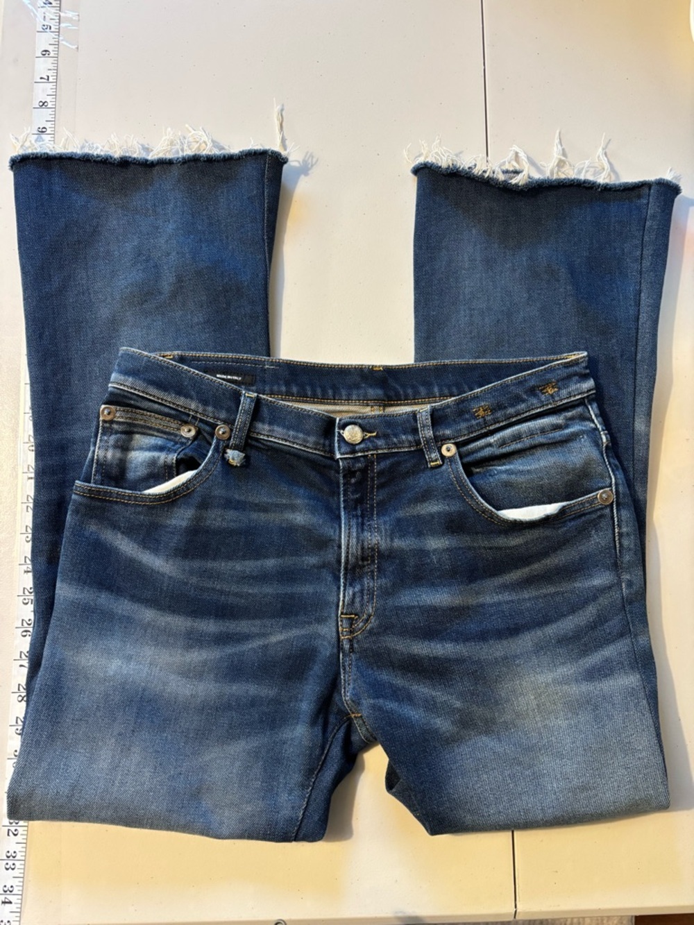 R13 Jane Jeans Size 29 Ankle Dark Denim Elevated Basic Distressed Quiet Luxury - Picture 9 of 17